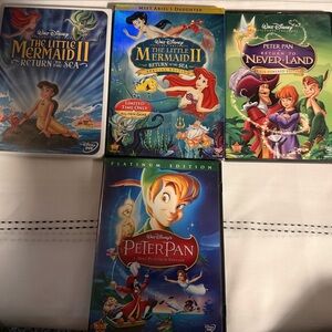 Walt Disney VHS/DVD Lot - The Little Mermaid II & Peter Pan
